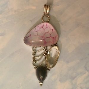 NIB Handcrafted Sterling Silver Gemstone pendant